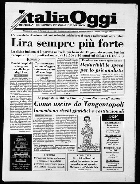 Italia oggi : quotidiano di economia finanza e politica